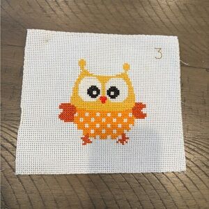 handmade complete finished cross stitch cute owl 3 of 10 stitching wide eyed